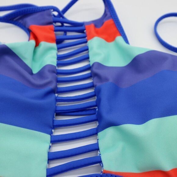 NEW Altar'd State Striped reversible bikini top, Blue, Medium - Picture 3 of 7